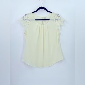 LeShop Crochet Short Sleeve Blouse
